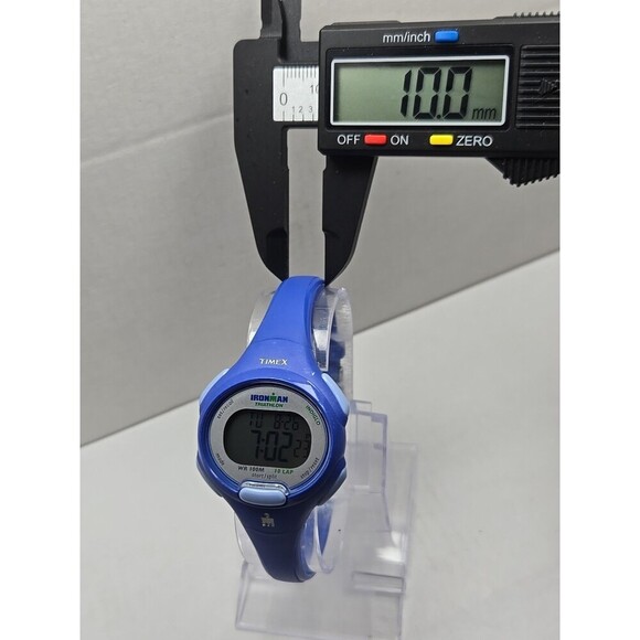 Timex Ironman Triathlon 10Lap Blue Digital Wristwatch Indiglo WR100M New Battery - Picture 7 of 10